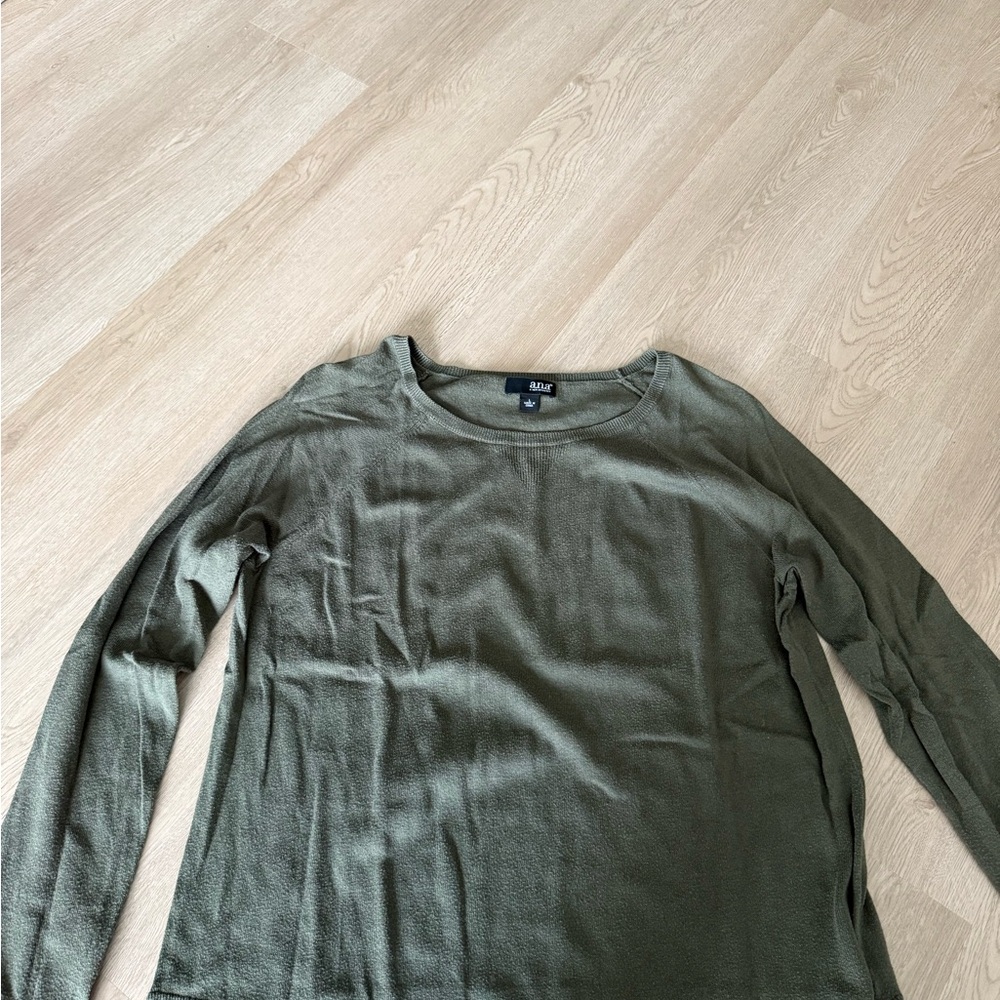 a.n.a Olive Green Crew Neck Sweater